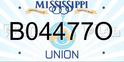 B04477O Mississippi License Plate