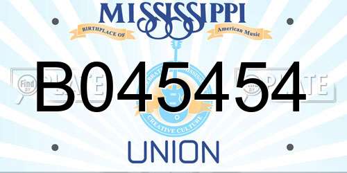 B045454 Mississippi License Plate