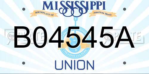 B04545A Mississippi License Plate