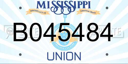 B045484 Mississippi License Plate