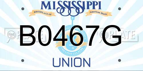 B0467G Mississippi License Plate
