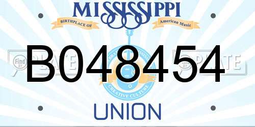 B048454 Mississippi License Plate