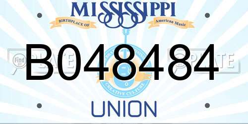 B048484 Mississippi License Plate