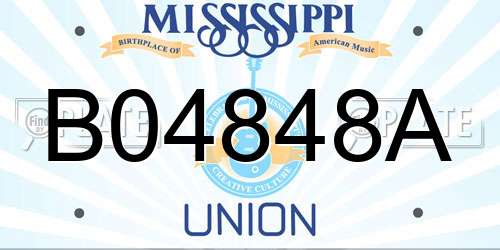 B04848A Mississippi License Plate