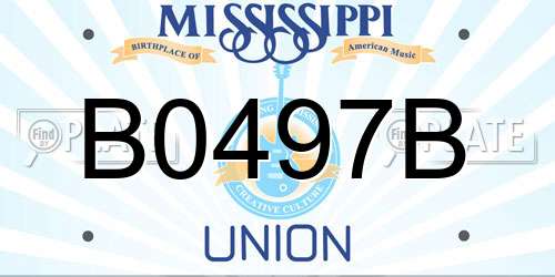 B0497B Mississippi License Plate