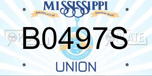B0497S Mississippi License Plate