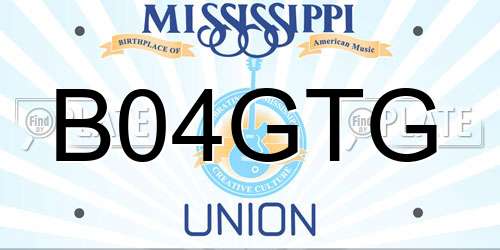 B04GTG Mississippi License Plate
