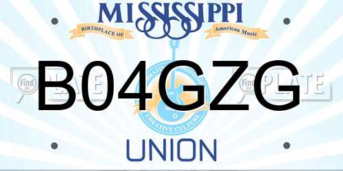 B04GZG Mississippi License Plate