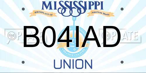 B04IAD Mississippi License Plate