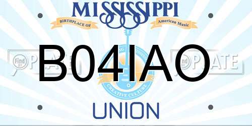 B04IAO Mississippi License Plate