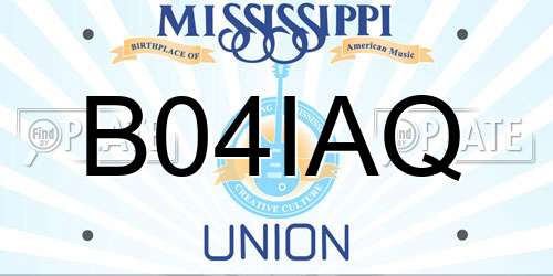 B04IAQ Mississippi License Plate