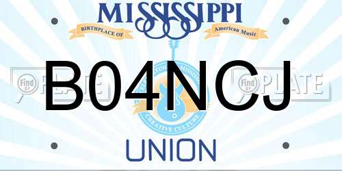 B04NCJ Mississippi License Plate