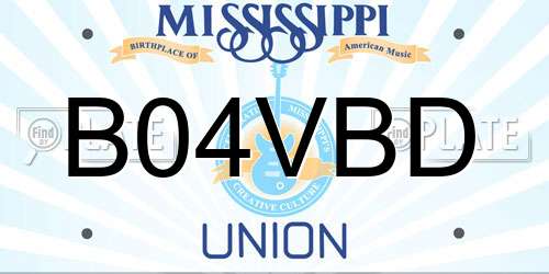 B04VBD Mississippi License Plate