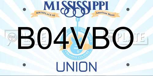B04VBO Mississippi License Plate