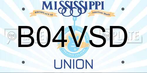 B04VSD Mississippi License Plate