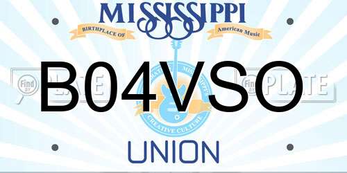 B04VSO Mississippi License Plate