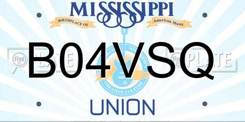 B04VSQ Mississippi License Plate