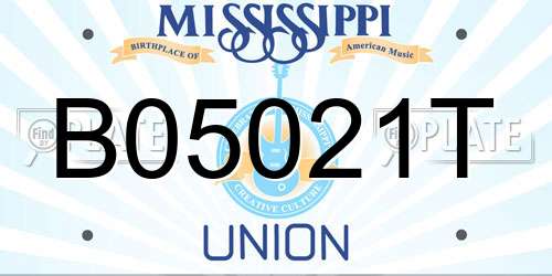 B05021T Mississippi License Plate