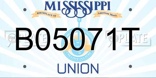 B05071T Mississippi License Plate
