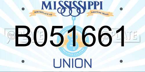B051661 Mississippi License Plate