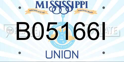 B05166I Mississippi License Plate