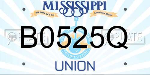 B0525Q Mississippi License Plate