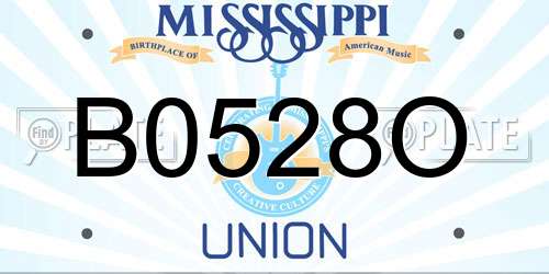 B0528O Mississippi License Plate