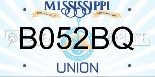 B052BQ Mississippi License Plate