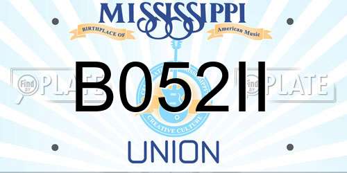 B052II Mississippi License Plate