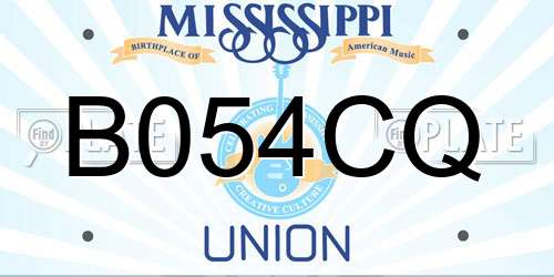 B054CQ Mississippi License Plate