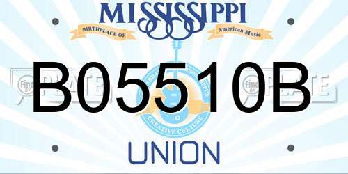 B05510B Mississippi License Plate