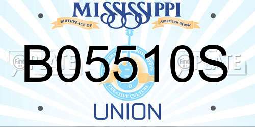 B05510S Mississippi License Plate