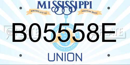 B05558E Mississippi License Plate