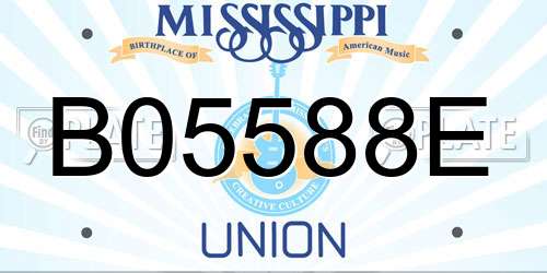 B05588E Mississippi License Plate