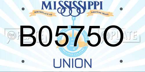 B0575O Mississippi License Plate