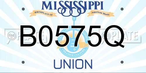 B0575Q Mississippi License Plate