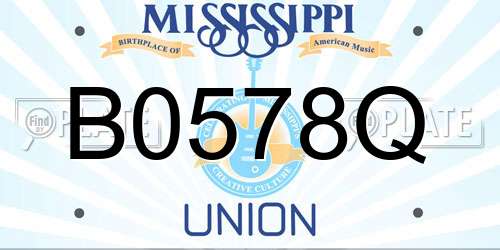 B0578Q Mississippi License Plate