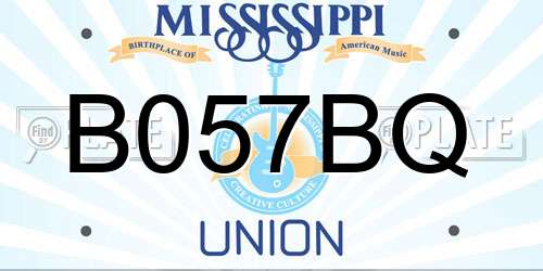 B057BQ Mississippi License Plate