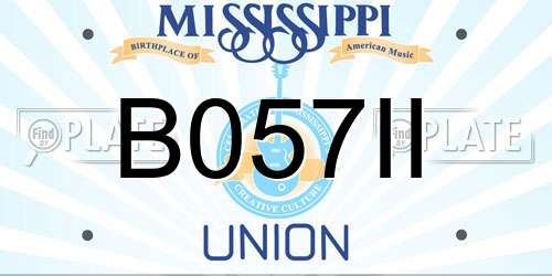 B057II Mississippi License Plate