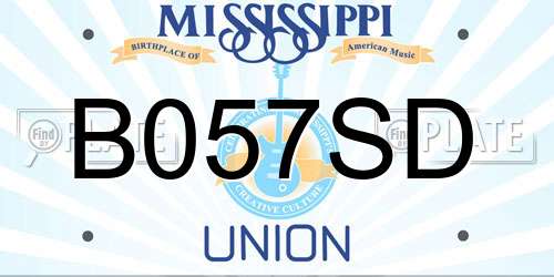 B057SD Mississippi License Plate
