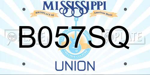 B057SQ Mississippi License Plate
