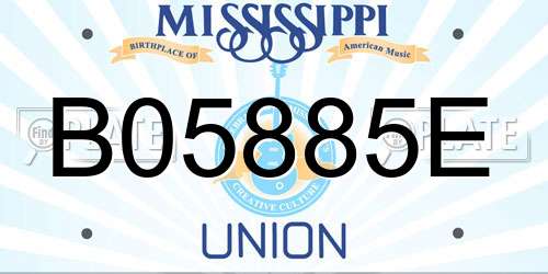 B05885E Mississippi License Plate