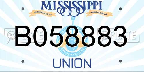 B058883 Mississippi License Plate