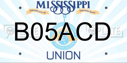 B05ACD Mississippi License Plate