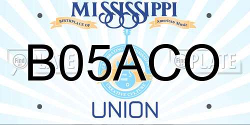 B05ACO Mississippi License Plate