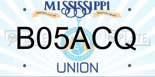 B05ACQ Mississippi License Plate