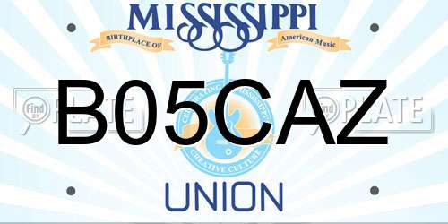 B05CAZ Mississippi License Plate