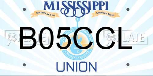 B05CCL Mississippi License Plate