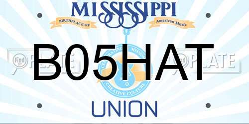 B05HAT Mississippi License Plate