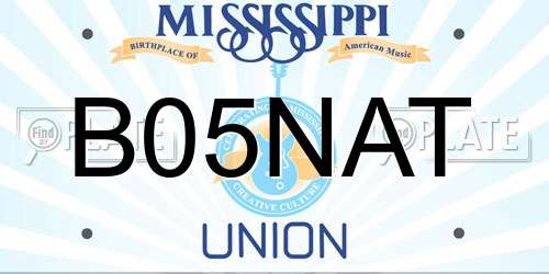 B05NAT Mississippi License Plate